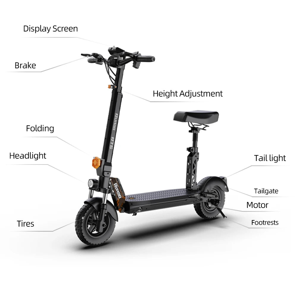 RuiToo RT6 1000W Powerful 48V18.2AH Drive Electric Scooter