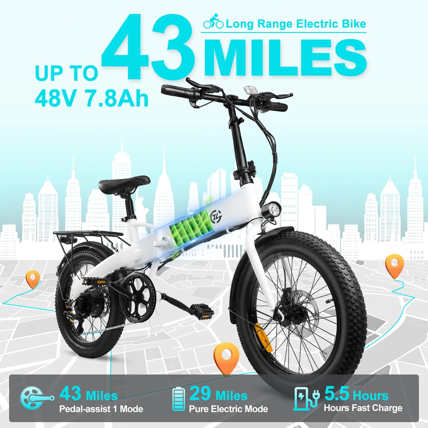 500W Engine Adult Folding Electric Bike