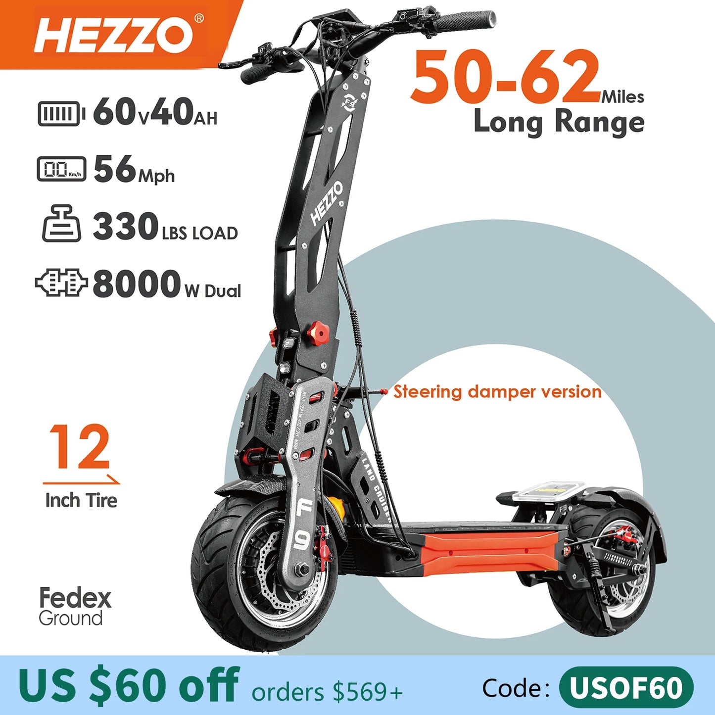 HEZZO 60v 8000w Electric Scooter